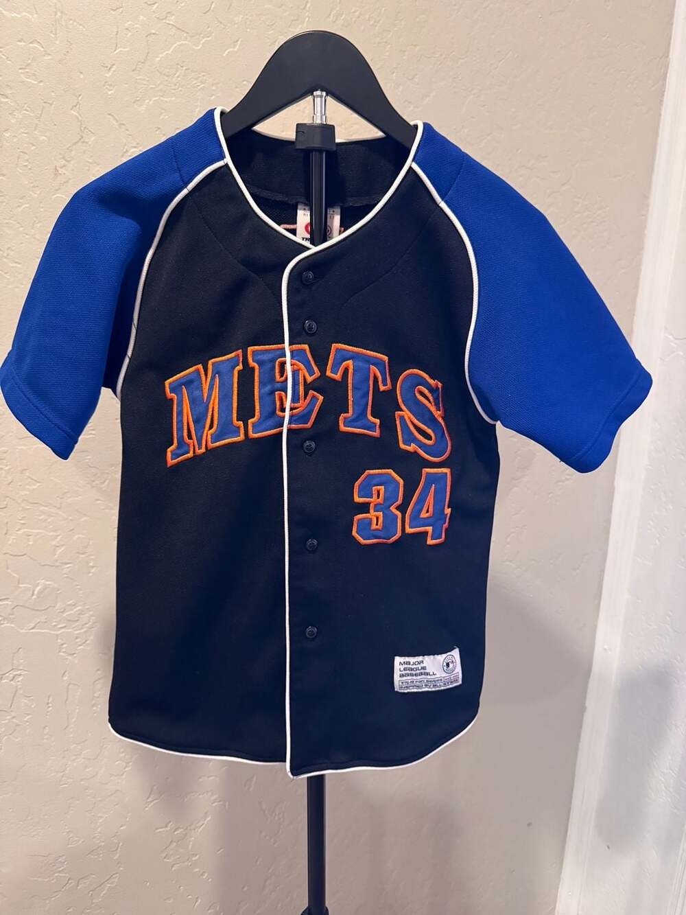 True Fan New York Mets Kris Benson #34 Baseball Jersey Size M Youth